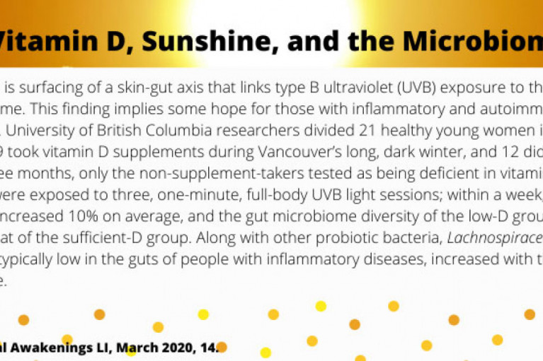 Vitamin D, Sunshine and the Microbiome