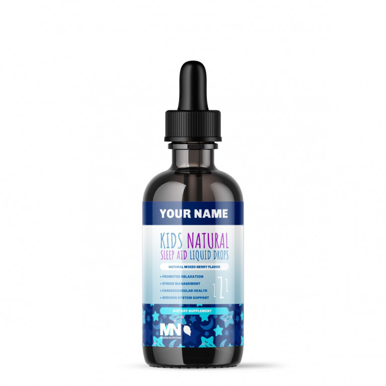 Kids Natural Sleep Aid Liquid Drops w/B6, L-Theanine, GABA & Melatonin