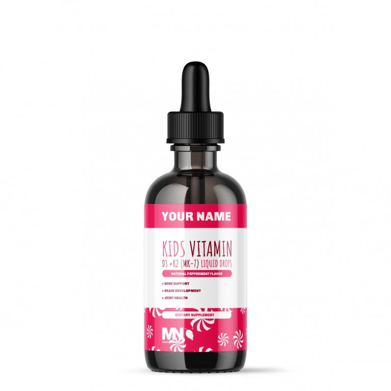 Kids Vitamin D3 + K2 (MK-7) Liquid Drops with MCT Oil