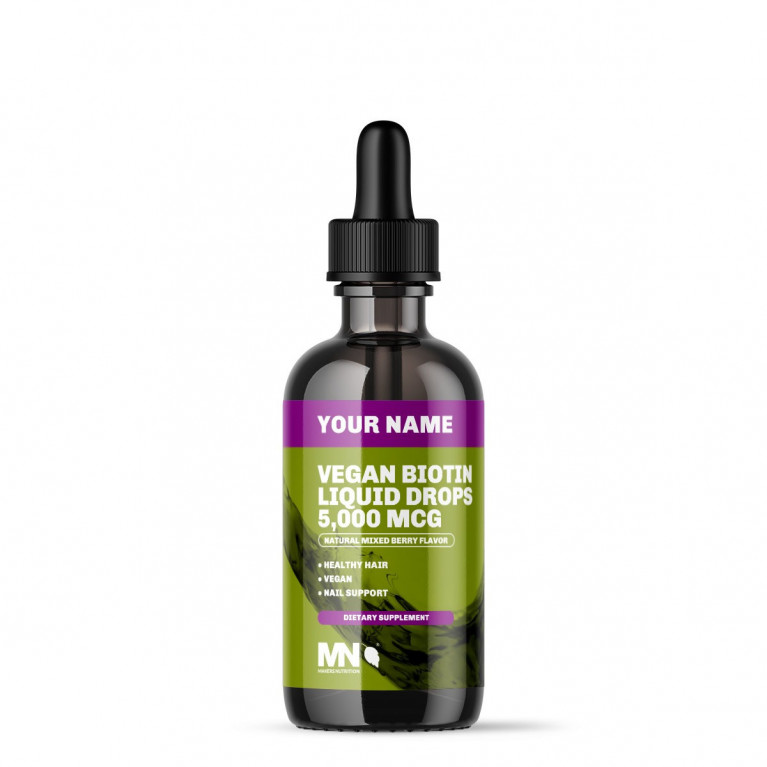 Vegan Biotin Liquid Drops 5,000 mcg - Mixed Berry Flavor