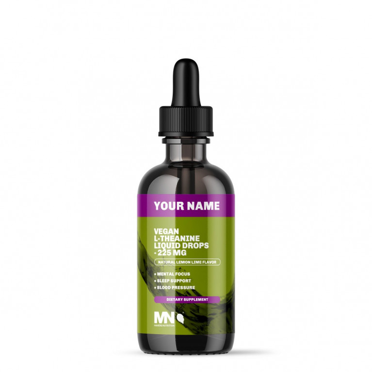 Vegan L-Theanine Liquid Drops - 225 mg - Natural Lemon Lime Flavor