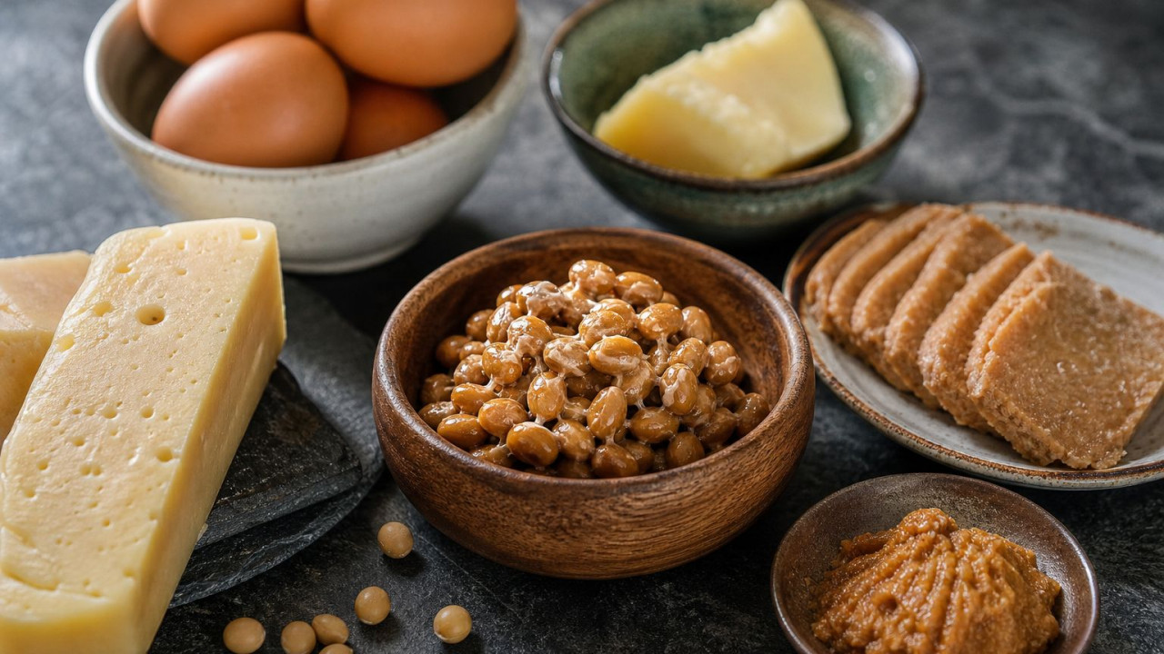 Natto and cheese are natural food sources rich in Vitamin K2.